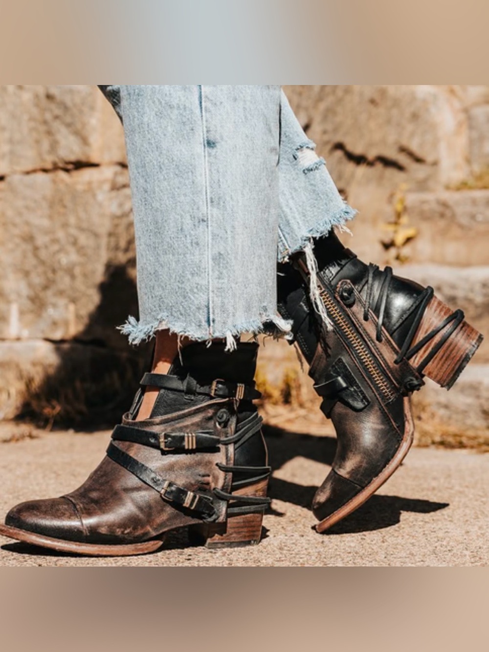 Freebird Crue boot bootie in Distressed Black in size 7